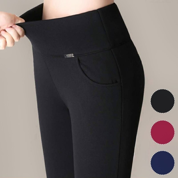 Oh! Pretty Womens Stretchy Trousers Ladies Bengaline Smart Work Pull On  Fitted Trousers Elasticated High Waist Office Pants Leggings Sizes 8-22