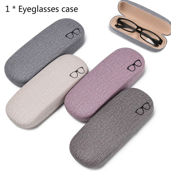 Eye Wish Eyewear Hard Shell Eyeglass Case Clamshell Fits Small Frames Reading Glasses Sunglasses for Women Men, Black