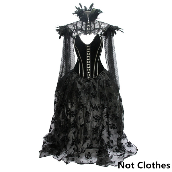Black Gothic Victorian Feather Necklace 