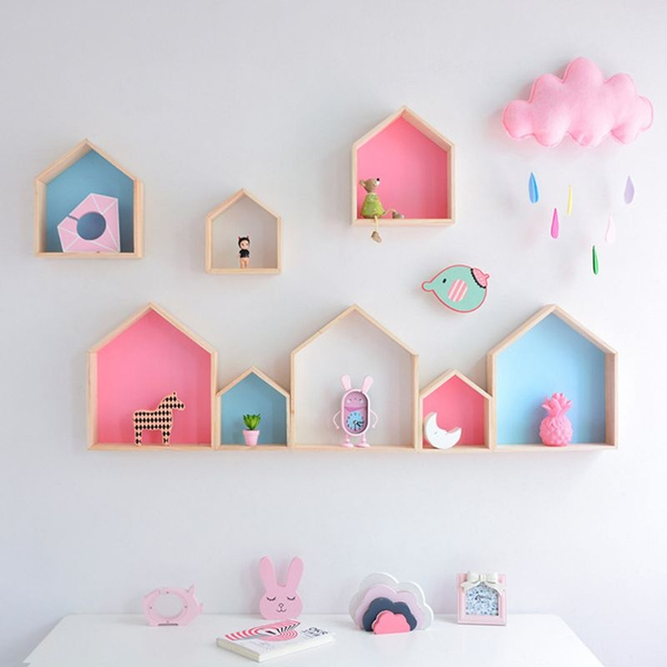 wall shelves for little girl room