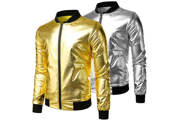 Mens shiny hot sale gold jacket