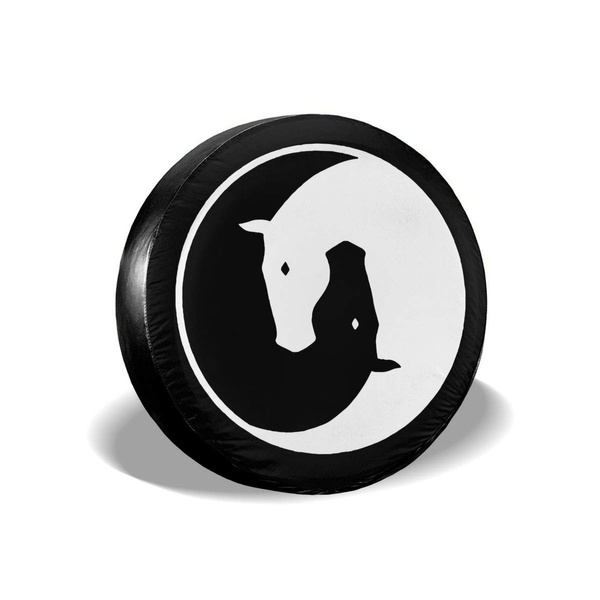 Sports Fan Tire Covers Yin Yang Horses Universal Spare Wheel Tire Cover