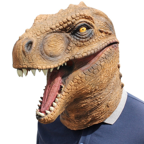 كبح الكلب حلف  Realistic T-Rex Dinosaur Mask Jurassic World Cosplay Mask Adults Animal  Costume Party Mask Supplies | Wish