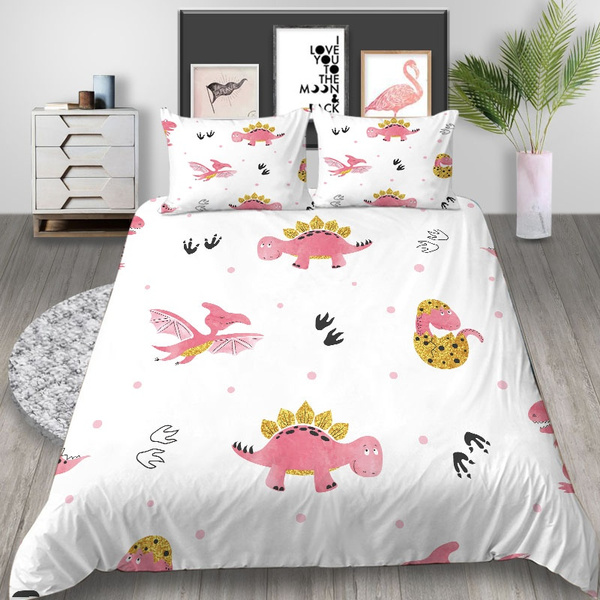 pink dinosaur bedding