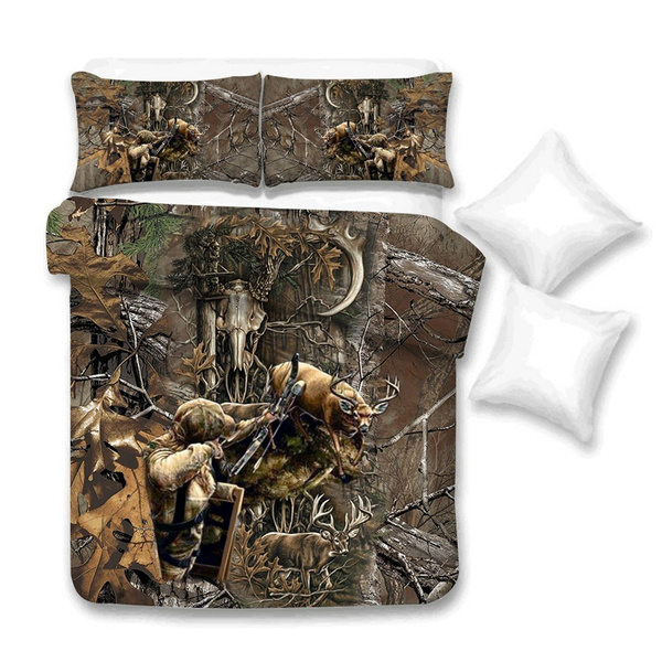 2019 Newly Fashion Bedding Set 3d Digital Hunter And Deer Duvet Cover And Pillowcase Hot Sale Bedclothes Wish