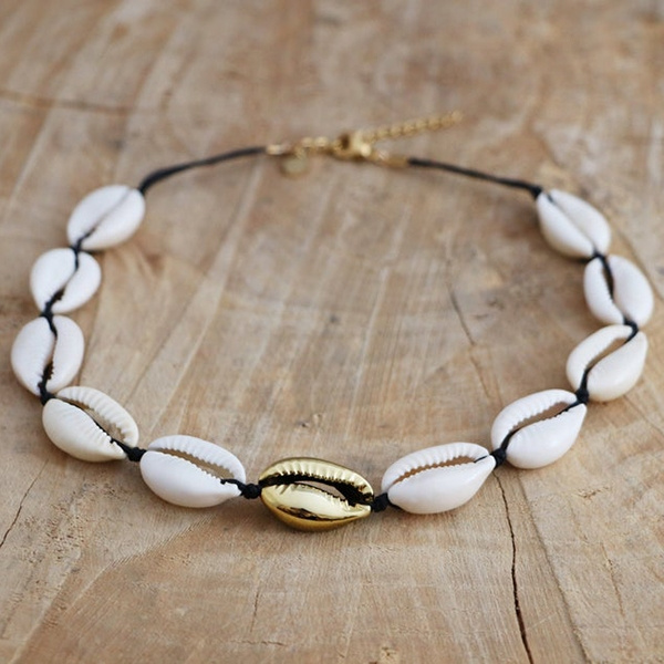 Cowrie Choker Necklace | Gold Sea Shell 