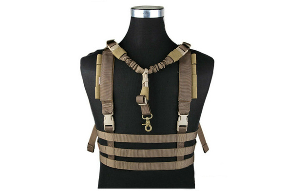 Molle Low Profile Chest Rig Strap Harness Vest Belt Support Tactical Airsoft 