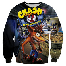 cartoon sweatshirt, Fashion, crashbandicoot, Print