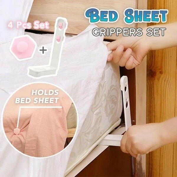 4PCS Bed Sheet Grippers Clip Set Mattress Sheet Non-slip Holder Fastener  Grippers Clips