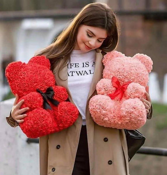 Hot 40cm cute rose flower teddy bear foam bear wedding home decoration  birthday Valentine's Day Christmas Gif love bear doll | Wish