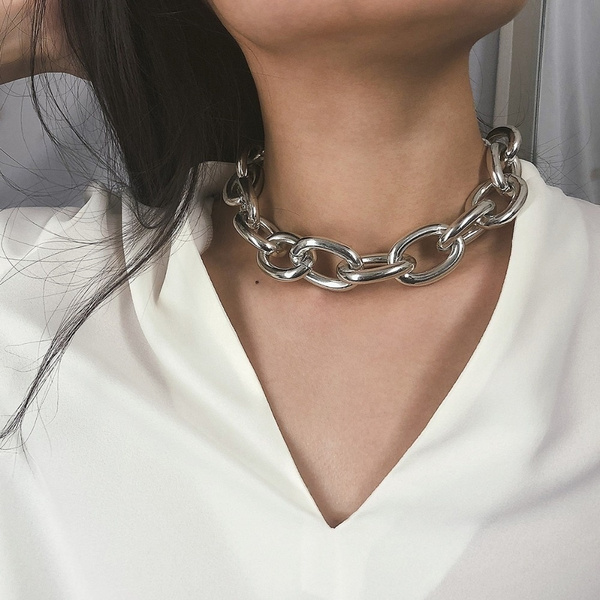 New Gothic Chunky Chain Choker Necklace 