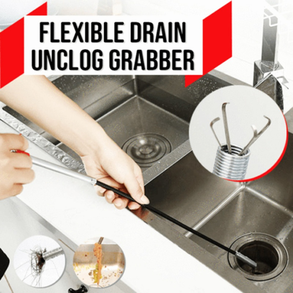 Flexible Drain Unclog Grabber Cleaning Tool Sink Hair Remover for