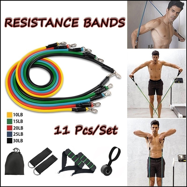 11PCS/Set Latex Resistance Bands Training Exercise Yoga Tubes Pull Rope  Rubber Expander Elastic Bands Fitness 