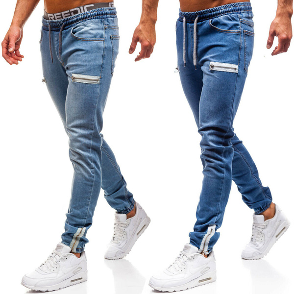 mens denim leggings