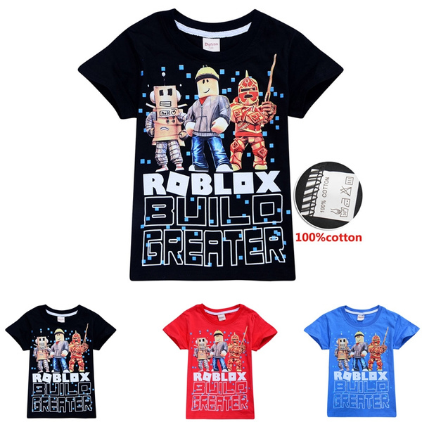 5-9 Years Kids Short Sleeve Roblox Printed T-shirts Tops