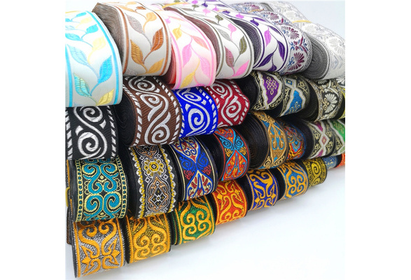 Ethnic Embroidered Yard Ribbon  Embroidered Ribbon Lace Ethnic - 2yard  1.2-2cm - Aliexpress