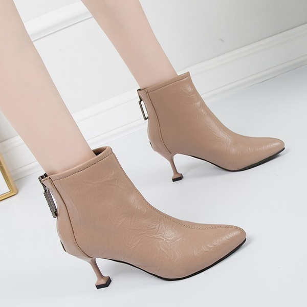 brown small heeled boots