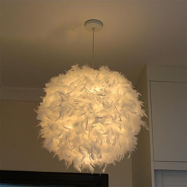 Home Living Luxury Modern White Feather, White Feather Chandelier Light Shade