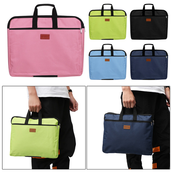 With Handle Durable Waterproof  File Folder Double Layers Handbag Files Bag 
