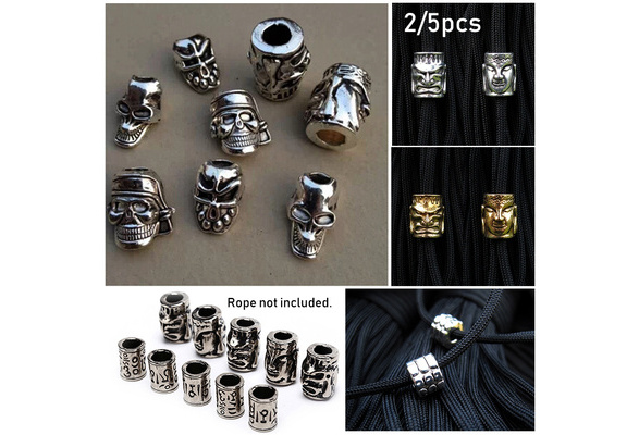 Cheap 3~4mm Knife Lanyards Decoration Paracord Beads Metal Charms