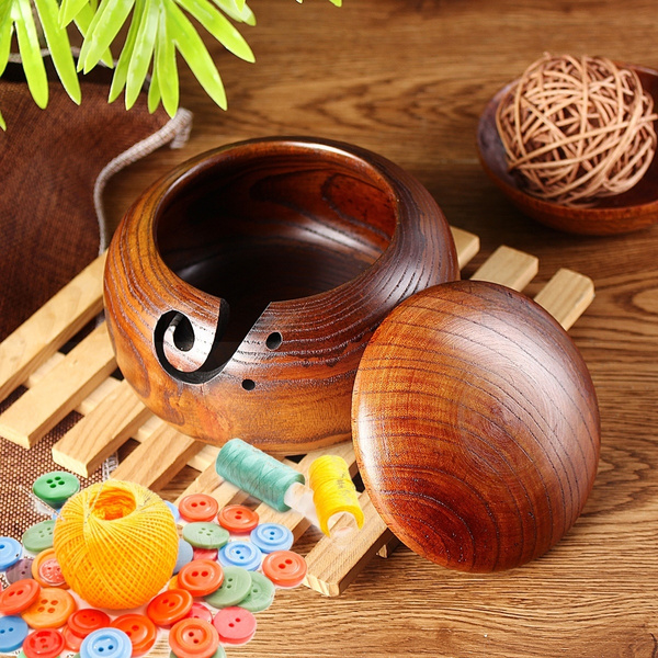 Exquisite Wooden Yarn Bowl Wooden Skeins Knitting Crochet Thread