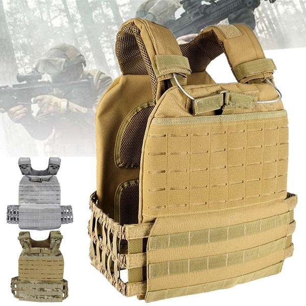 Tactical Weight Vest Plate Carrier Adjustable Combat Vest Crossfit