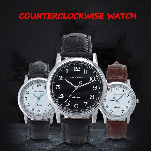 Amazon.co.jp: [Anti-Clockwise ] Reverse Watch, blue : Clothing, Shoes &  Jewelry