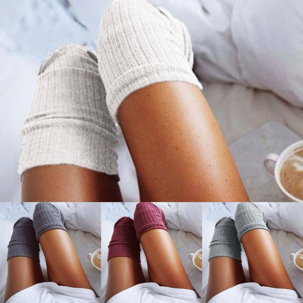 Damen Überknie Overknee Lang Socken Strümpfe Kniestrümpfe Winter Warm Stockings