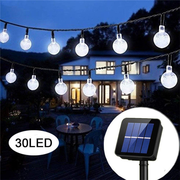 50 30 Led Solar String Lights Crystal, Solar Powered Led Garden String Lights