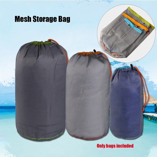 Ultralight Camping Sports Outdoor Stuff Sack Drawstring Bags Mesh Storage Bag 