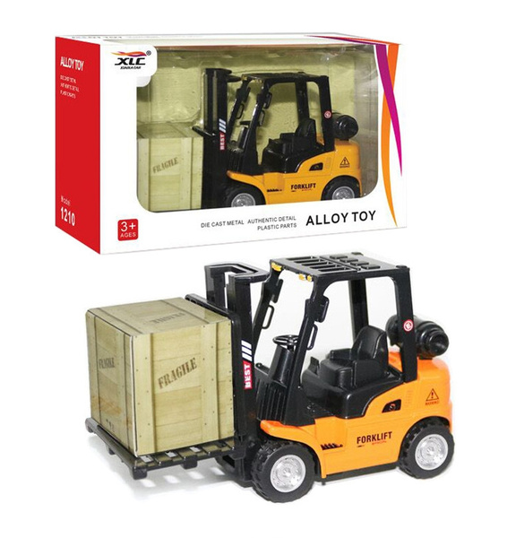 High Quality Metal Alloy Forklift Truck Alloy Engineering Pull Back Truck Toys Die Cast Construction Toys Truck Vehicles Excavator Wish