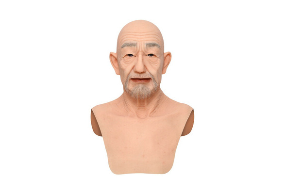 Vikenner 1PC Halloween Old Man Face Old Man Headgear Silicone Headgear