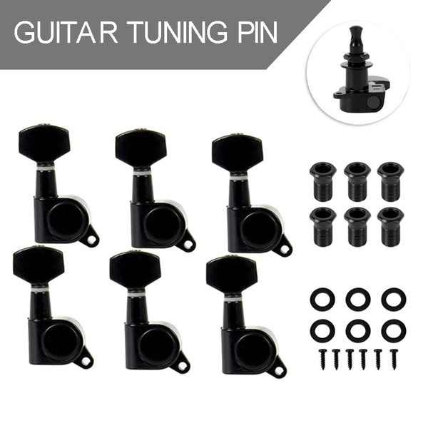 6Set 6R Electric Guitar Tuning Pegs Tuners Keys Machine Heads For Guitar Parts Kit Black Wish