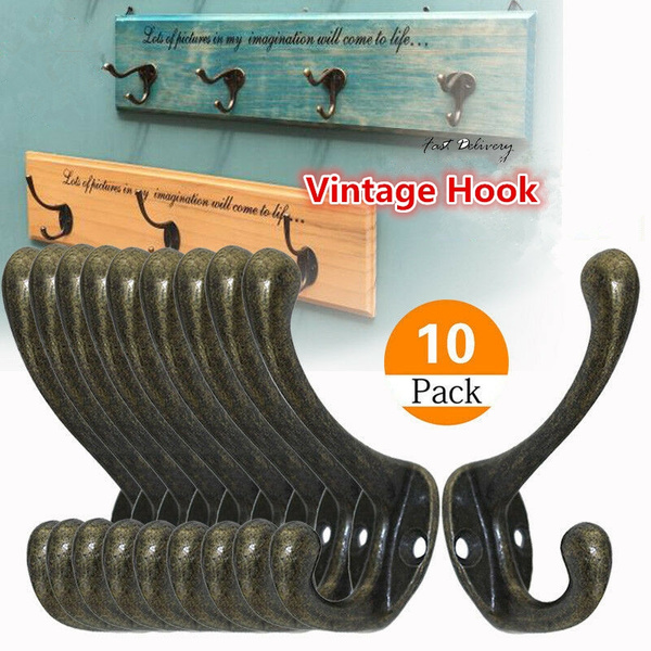 CAST IRON OLD STYLE INDUSTRIAL VINTAGE RUSTIC IRON COAT HOOKS