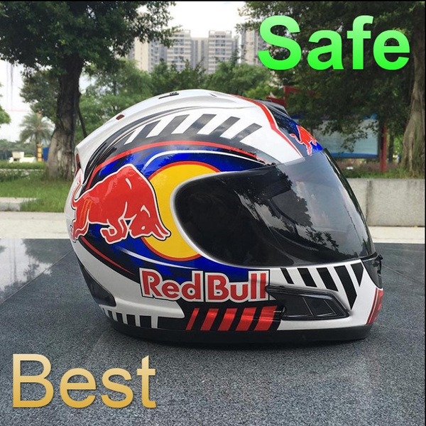 motorcycle helmet red bull