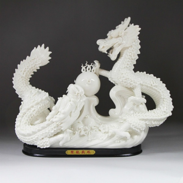 Feng Shui Dragon White Pi Yao-hand Crafted and Decorated Chinese  Porcelain,figurine 2097024. White Tassels Home & Kitchen svanimal.com