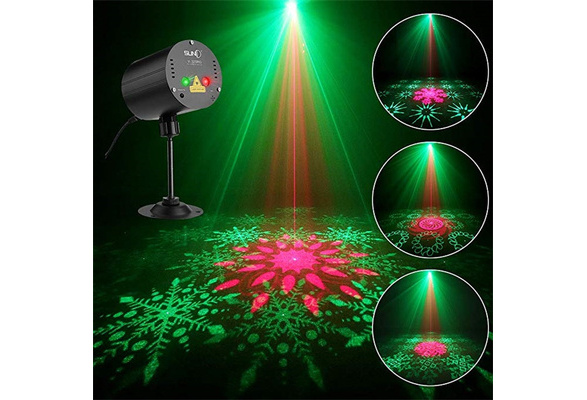 SUNY Mini Portable Laser Lights 32 RG Patterns Gobo Projector Sound Activated Music DJ Party Lights with Remote Control for Indoor Travel Camping Disco Live Show Home Dance Event Holiday Birthday Gift 