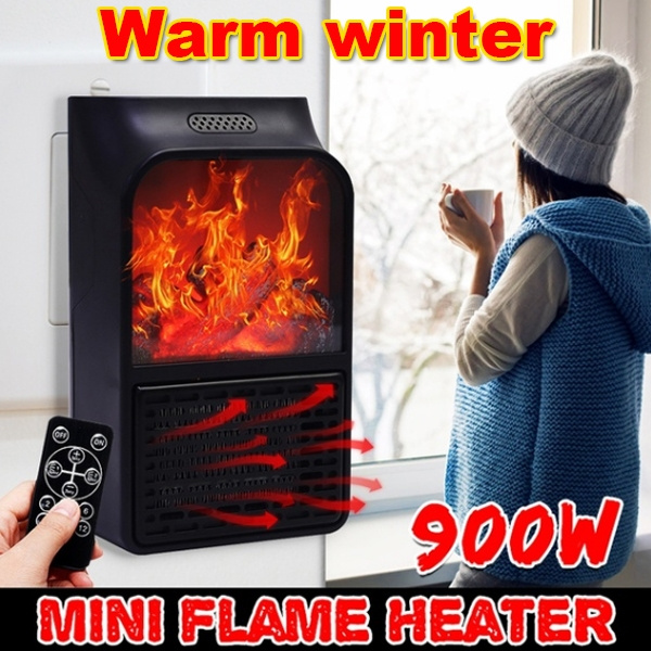Flame Heater Mini Portable Flame Electric Heater Wall-mounted Fireplace  Home Heater Fan for Home Office US/UK/EU Plug | Wish