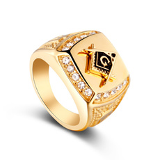 Steel, crystal ring, Stainless Steel, wedding ring
