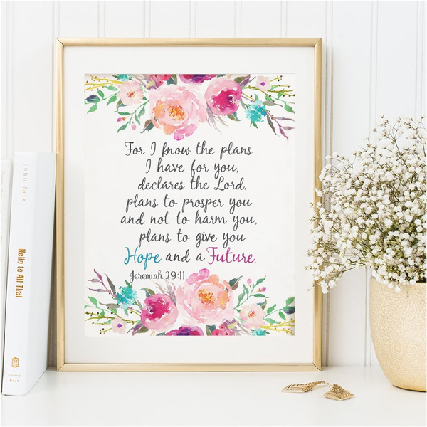 Nursery Bible Verse Jeremiah 29 11 Scripture Christian Wall Art Posters