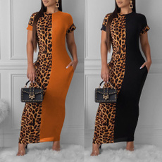 Summer, Plus Size, leopard print, Dress