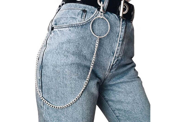 Porte-clés Style Gothique Rock Jeans Chaîne de taille Timesuper Hip Hop Punk Pantalon Portefeuille
