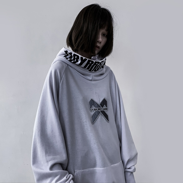 Unisex Street Hoodies High Neck Fish Mouth Shape Neckline Design Pullover Japanese Sweatshirts Men Hoodies Oversize Streetwear Hip Hop Harajuku Male