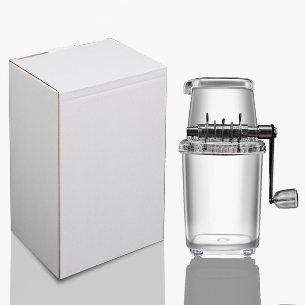 Transparent Hand Crank Ice Crush Machine Snow Cone Maker Machine Summer ...
