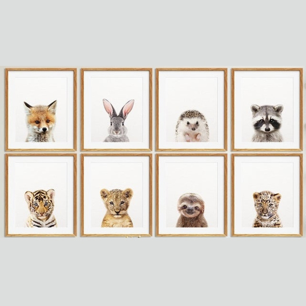 Wild Animal Neutral Kids Print  Poster Prints and Wall Art by