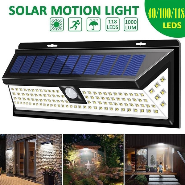 Solar Wall LED Light Outdoor Garden Yard Waterproof Motion Sensor Lamp 118 LED 