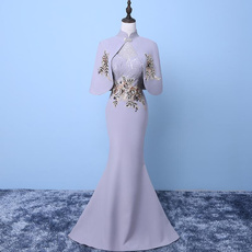 floorlengthcheongsam, Chinese, short sleeve dress, Dress