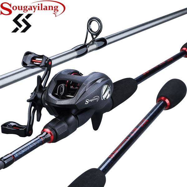 Fishing Rod Reel Combos 5 Setion Portable Carbon Casting Fishing Rod and  Ultra Light Baitcasting Reel for Bass Trout Salmon Fish De Pesca