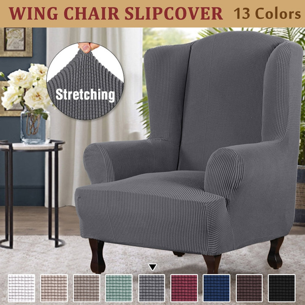 Stretch Wing Chair Slipcover Non Slip, Wing Back Sofa Covers