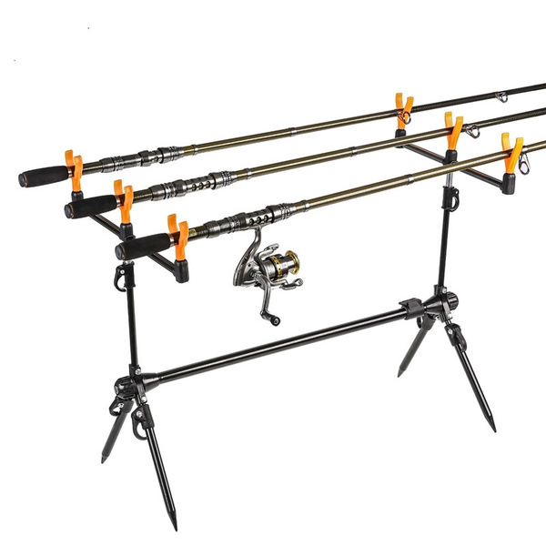 Fishing Rod Stand Aluminium and ABS Adjustable Carp Fishing Pole Pod Holder  with Bag